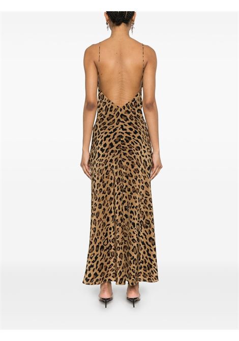 Abito midi con stampa leopardata in marrone Blazé milano - donna BLAZÉ MILANO | DRMAN01F000